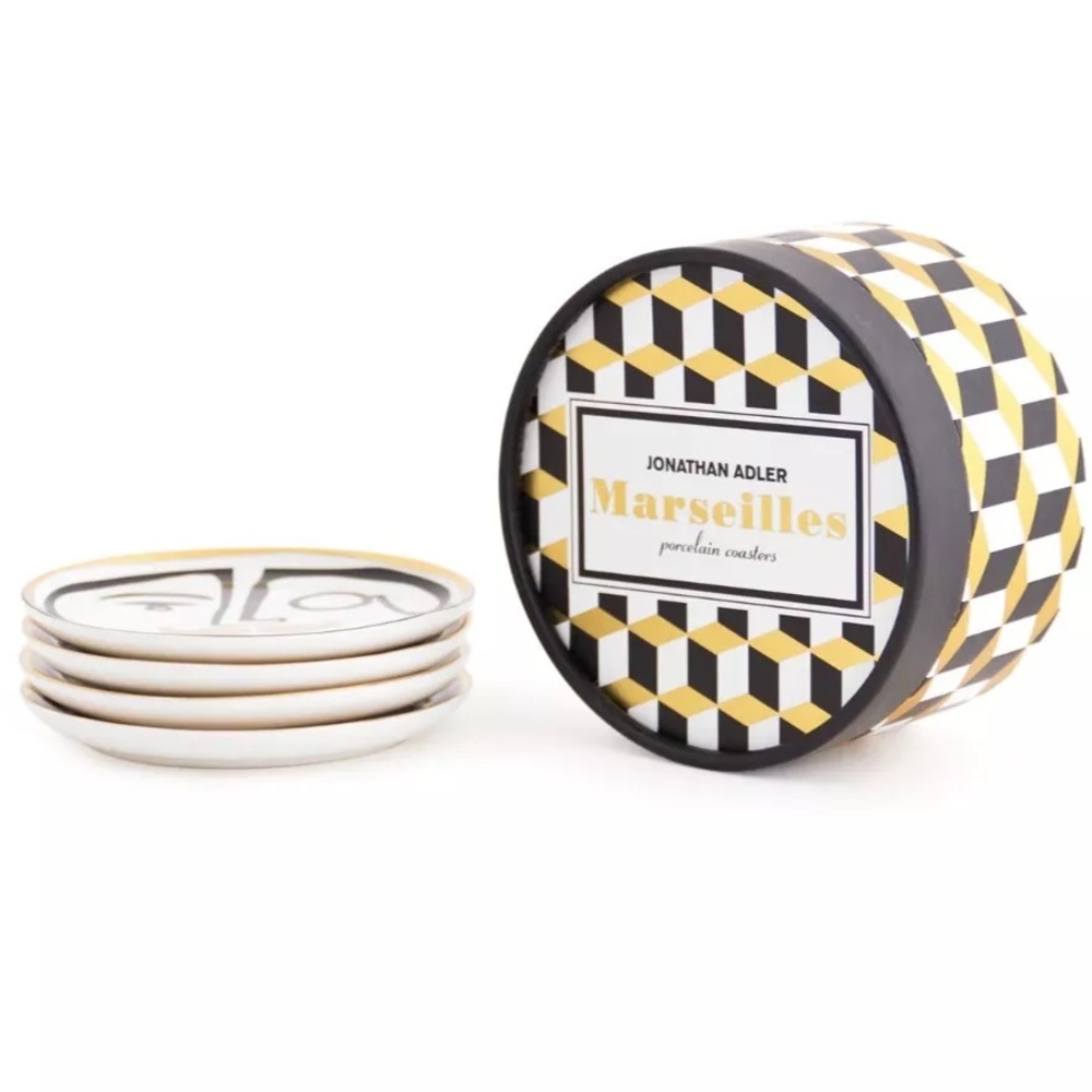 Jonathan Adler Marseilles Coasters Set of 4 Discontinued OS